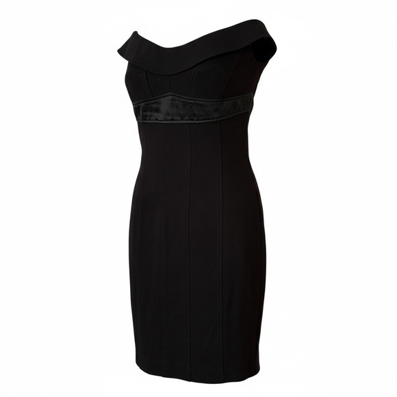 Betsey Johnson NWT Black Strapless Cocktail Dress Stretch Size 2 Black Label - Picture 3 of 9